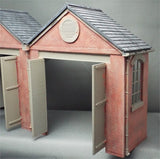 Brick Single Storey Gable End Panel with Loco Entrance/Wooden Doors