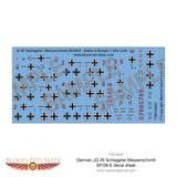 German JG-26 Schlageter Messerschimtt Bf109-E decal sheet